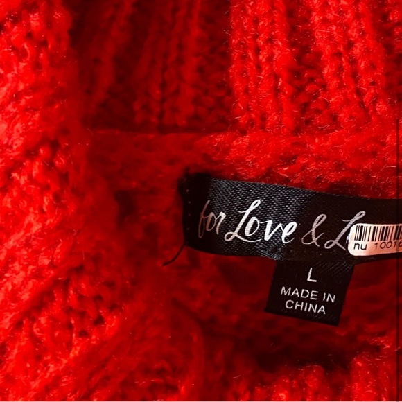 NWOT For Love and Lemons Francois Puff Sleeve Sweater Cardigan L - Picture 8 of 8